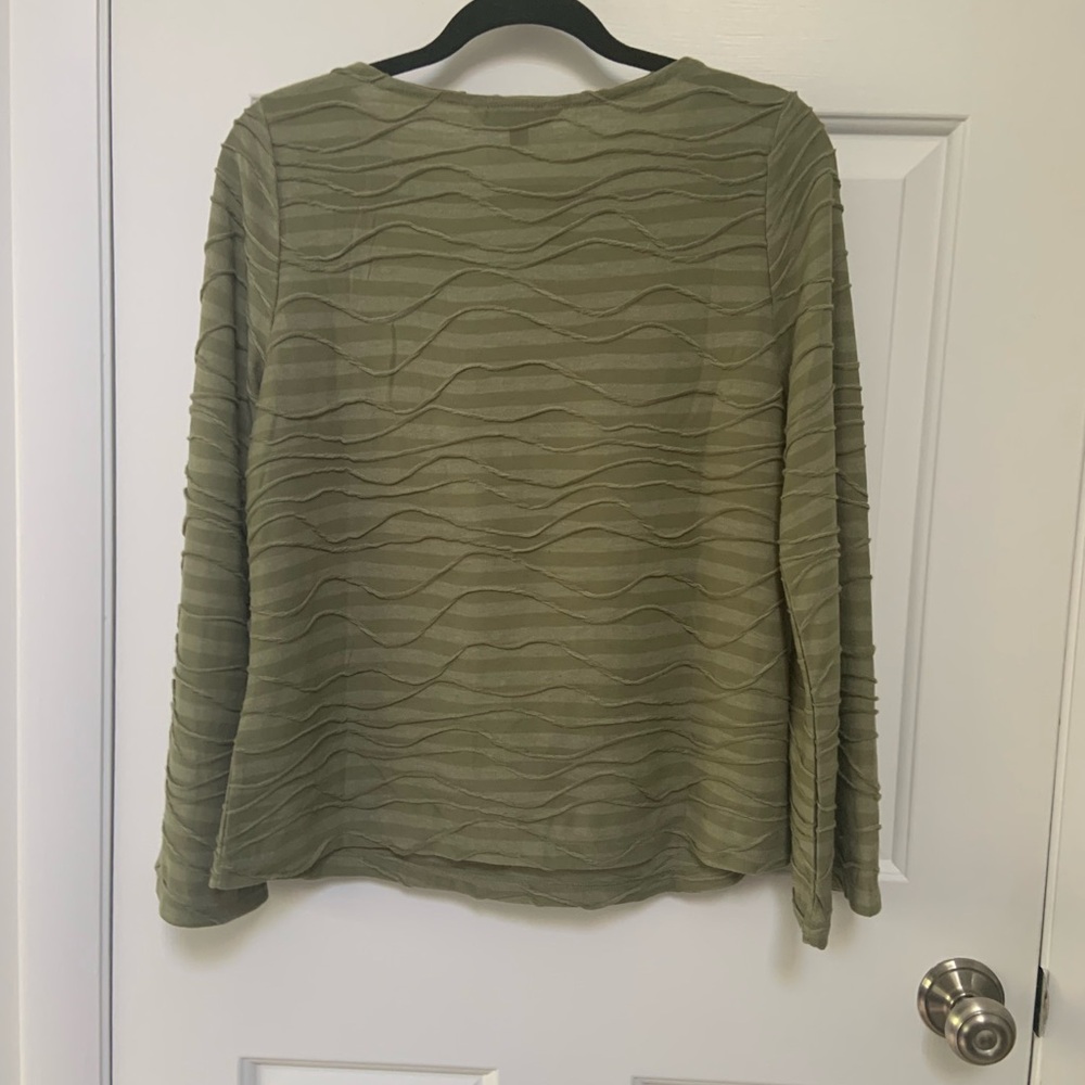 Liverpool Green Ribbed Blouse NWT - Picture 3 of 4